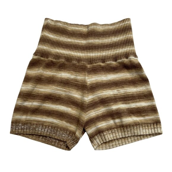 Frankies Bikinis Estelle Lightweight Knit Short in Sonoma Stripe Brown - Picture 1 of 3